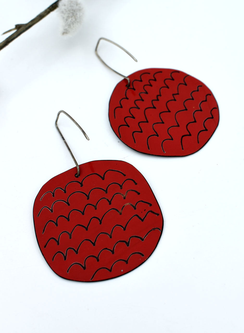 Yellow and Blue Apron Earrings - Jane Frances Reilly - Image 3