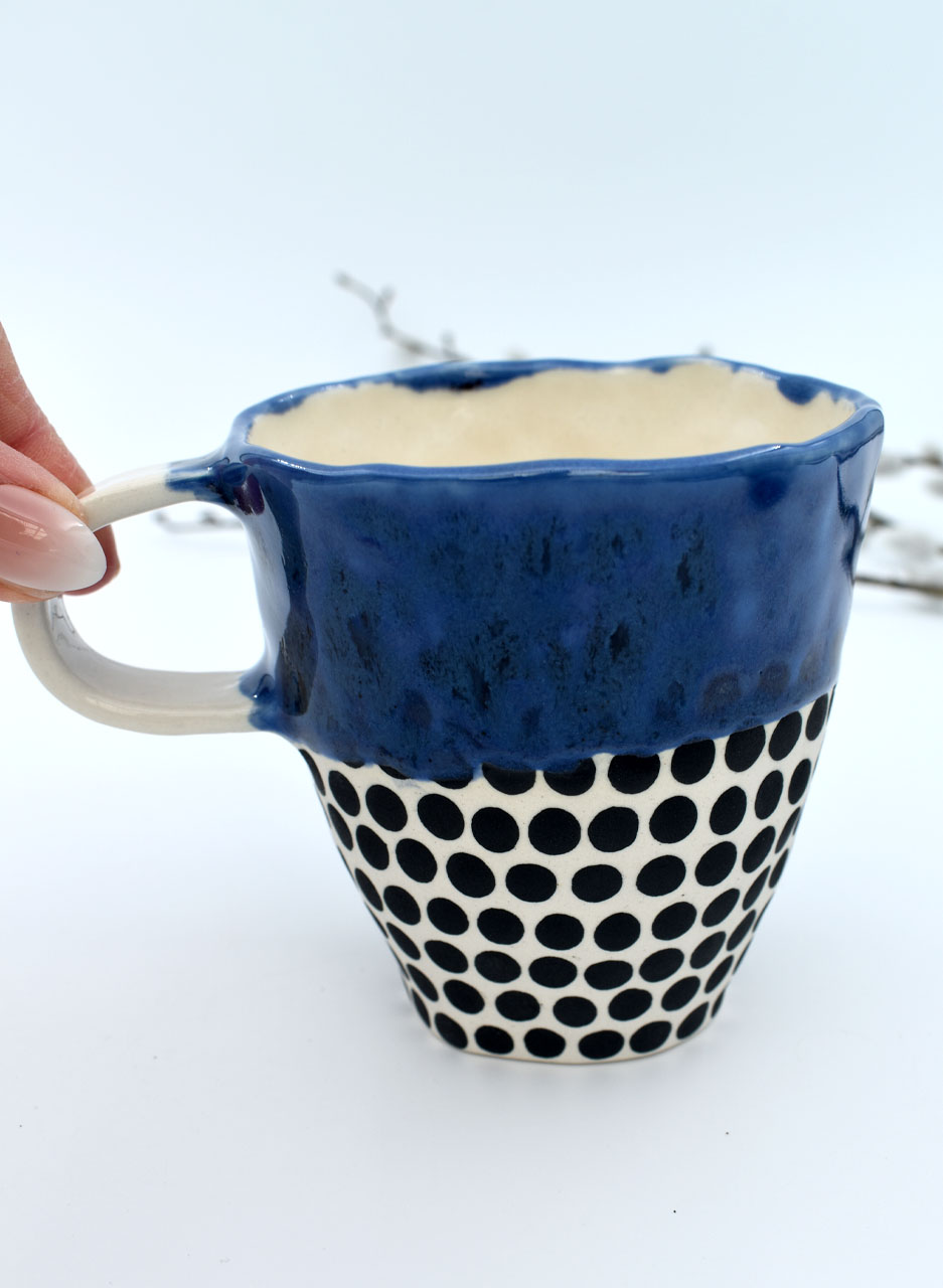 Blue Edge Dottie Mug - Mazza Made Ceramics - Image 2