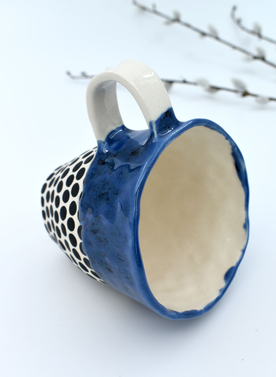 Blue Edge Dottie Mug - Mazza Made Ceramics - Image 3