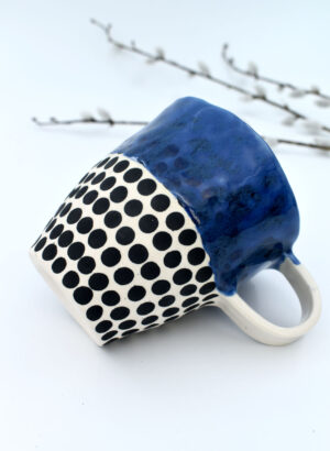 Blue Edge Dottie Mug - Mazza Made Ceramics
