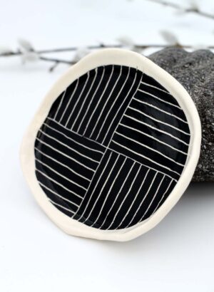 Black & White Plate (Small) - Mazza Made Ceramics