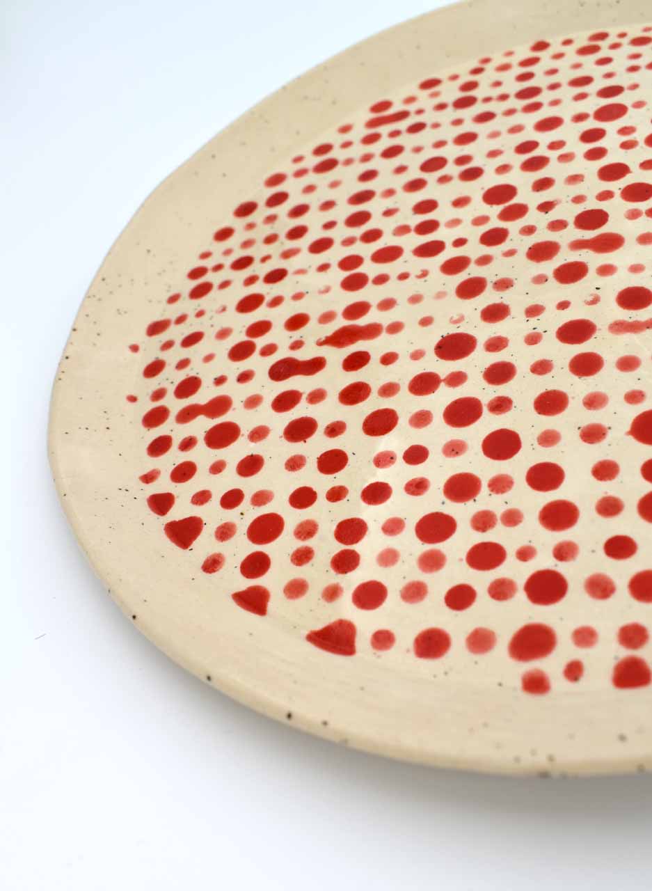 Red Dottie Plate (Large) - Mazza Made Ceramics - Image 2