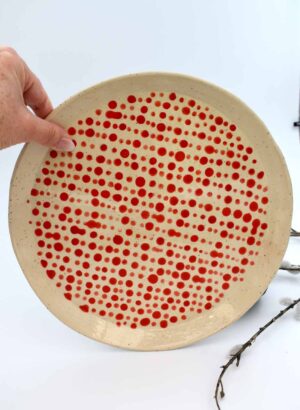 Red Dottie Plate (Large) - Mazza Made Ceramics