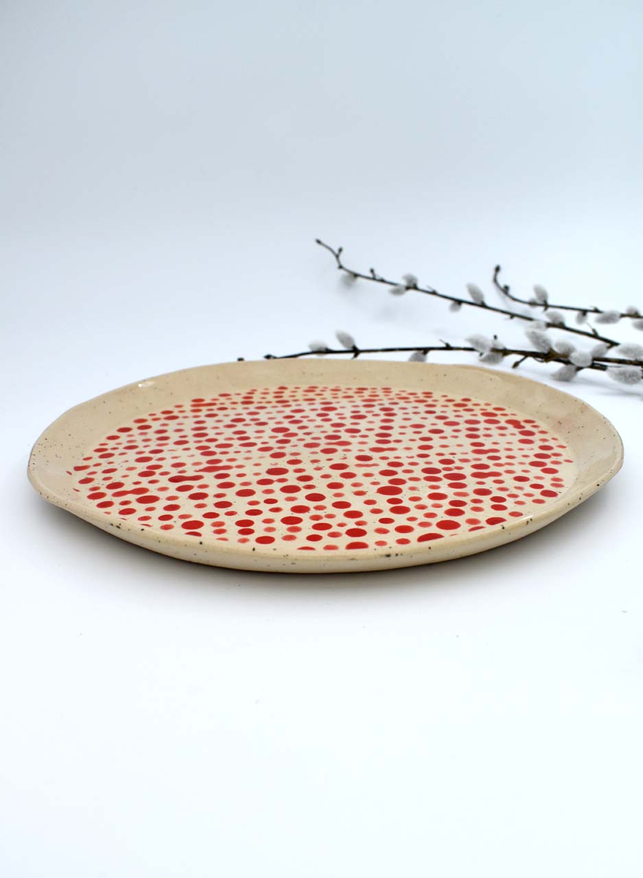 Red Dottie Plate (Large) - Mazza Made Ceramics - Image 4