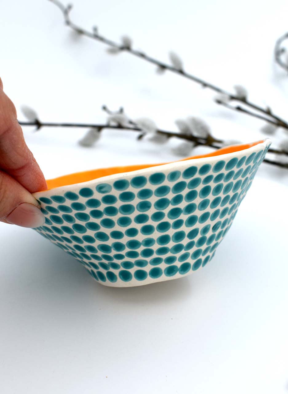 Orange Dottie Bowl - Mazza Made Ceramics - Image 2