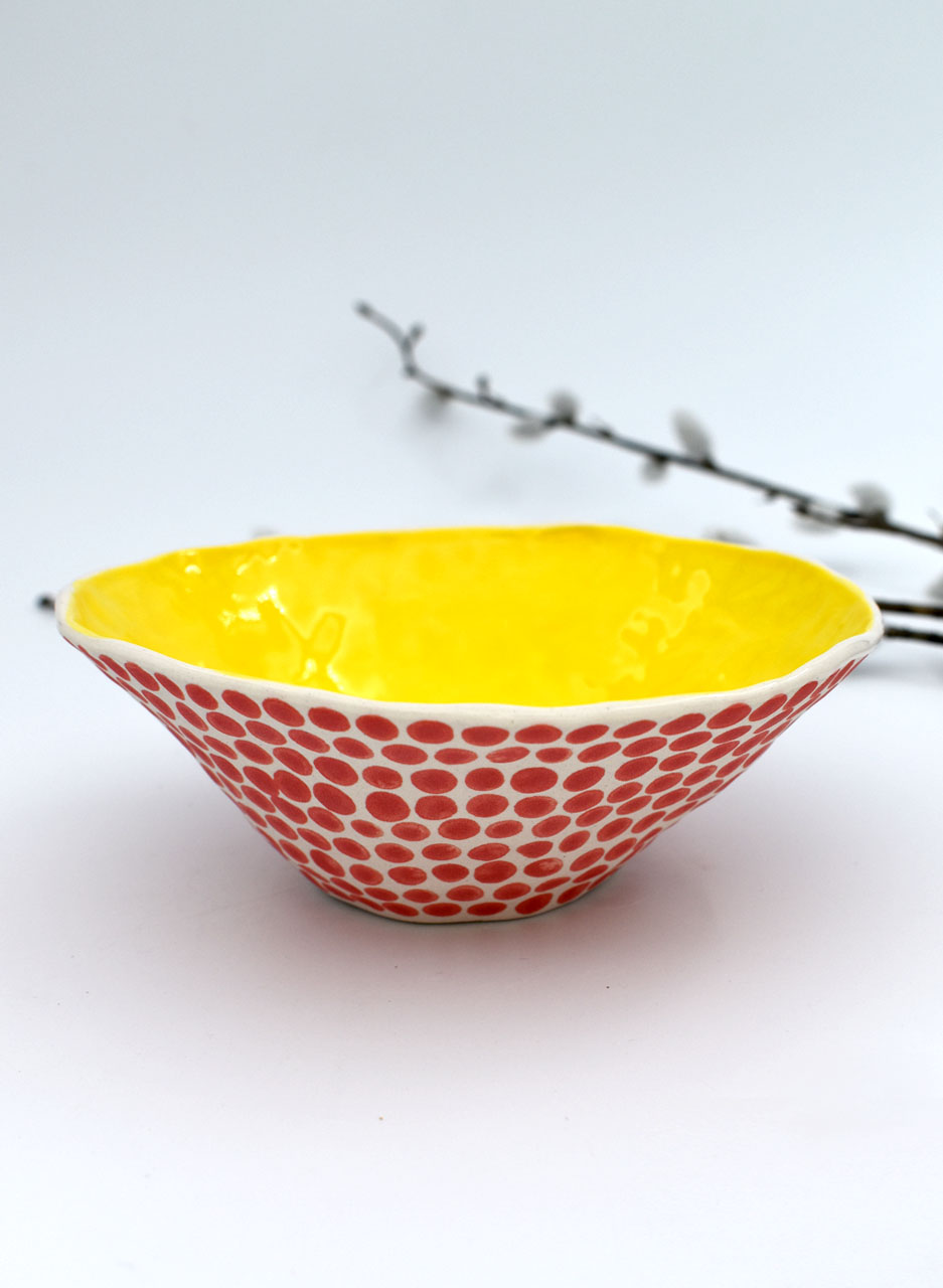 Yellow Dottie Bowl - Mazza Made Ceramics