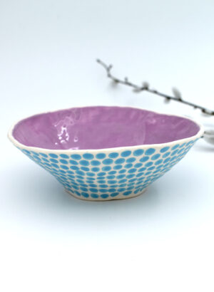Lilac Dottie Bowl - Mazza Made Ceramics