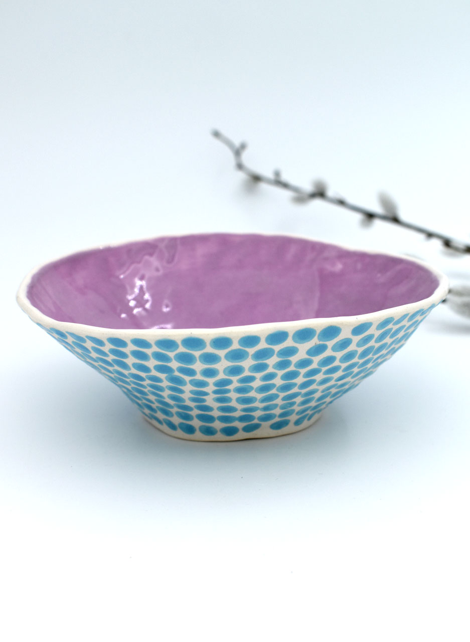 Lilac Dottie Bowl - Mazza Made Ceramics