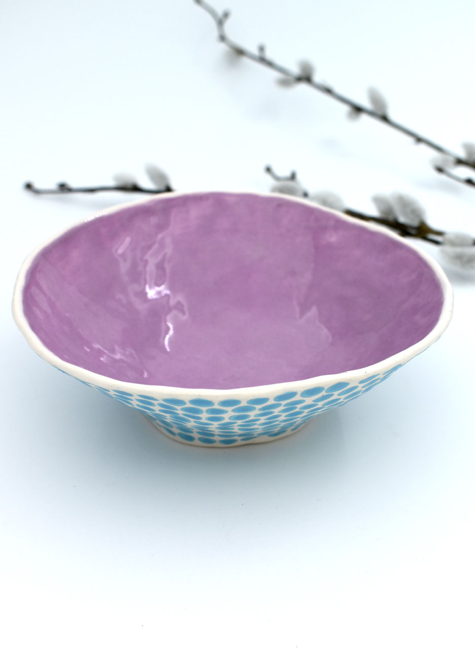 Lilac Dottie Bowl - Mazza Made Ceramics - Image 3