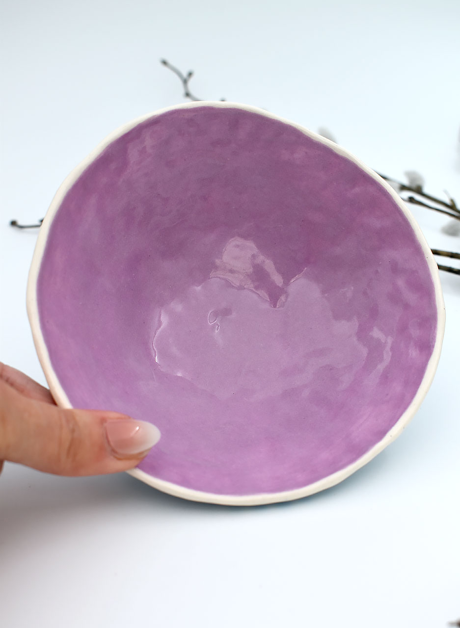 Lilac Dottie Bowl - Mazza Made Ceramics - Image 4