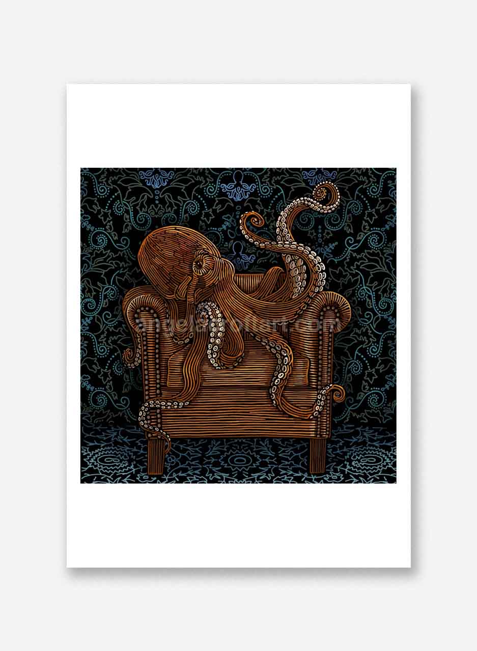 Armchair Octopus (Limited Edition Print) - Angela Croft
