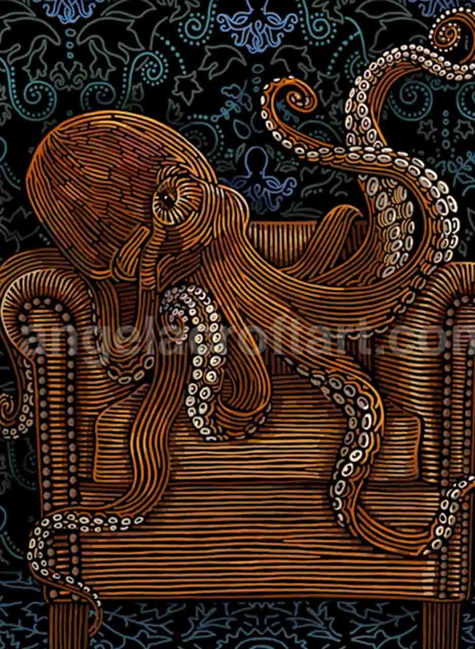 Armchair Octopus (Limited Edition Print) - Angela Croft - Image 2