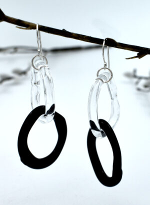 Black & Clear Link Earrings - Isla Osborne
