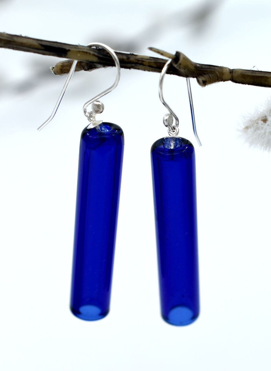 Blue Tube Earrings - Isla Osborne