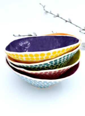 Purple Dottie Bowl - Mazza Made Ceramics
