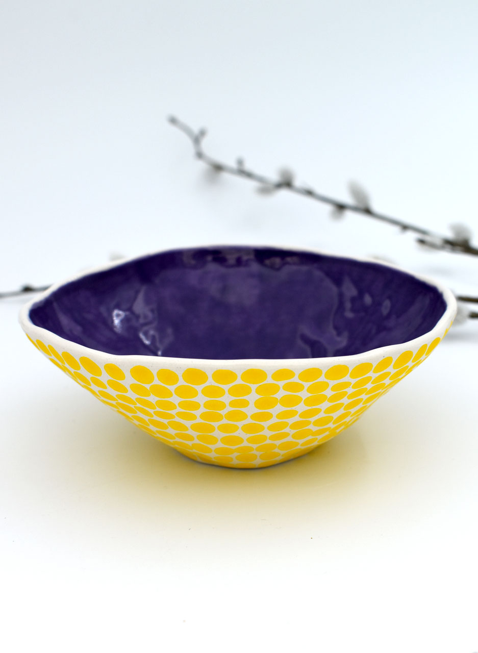 Purple Dottie Bowl - Mazza Made Ceramics - Image 2