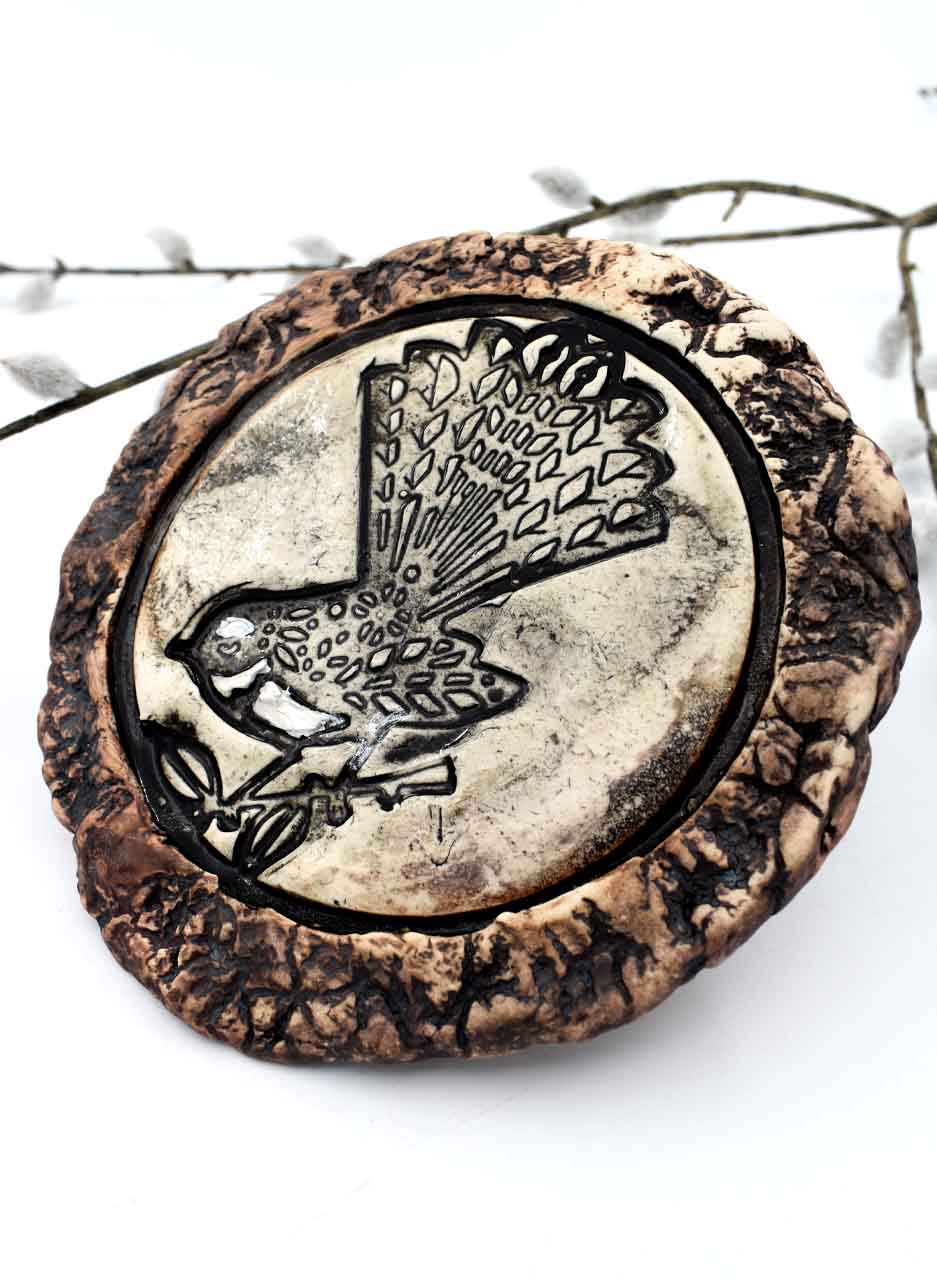 Ceramic Piwakawaka (Wall Plate) – LJH Pottery