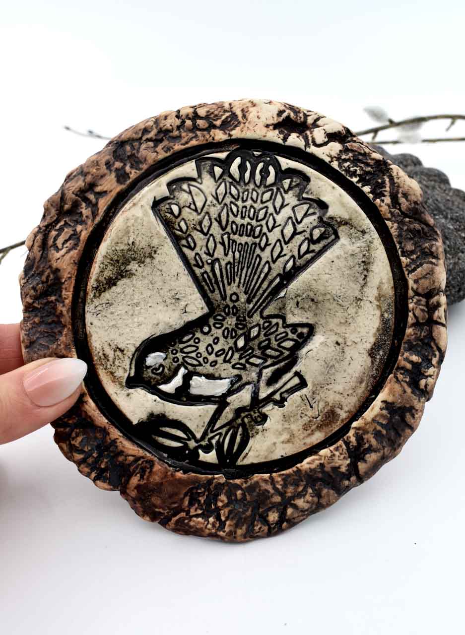 Ceramic Piwakawaka (Wall Plate) – LJH Pottery - Image 2