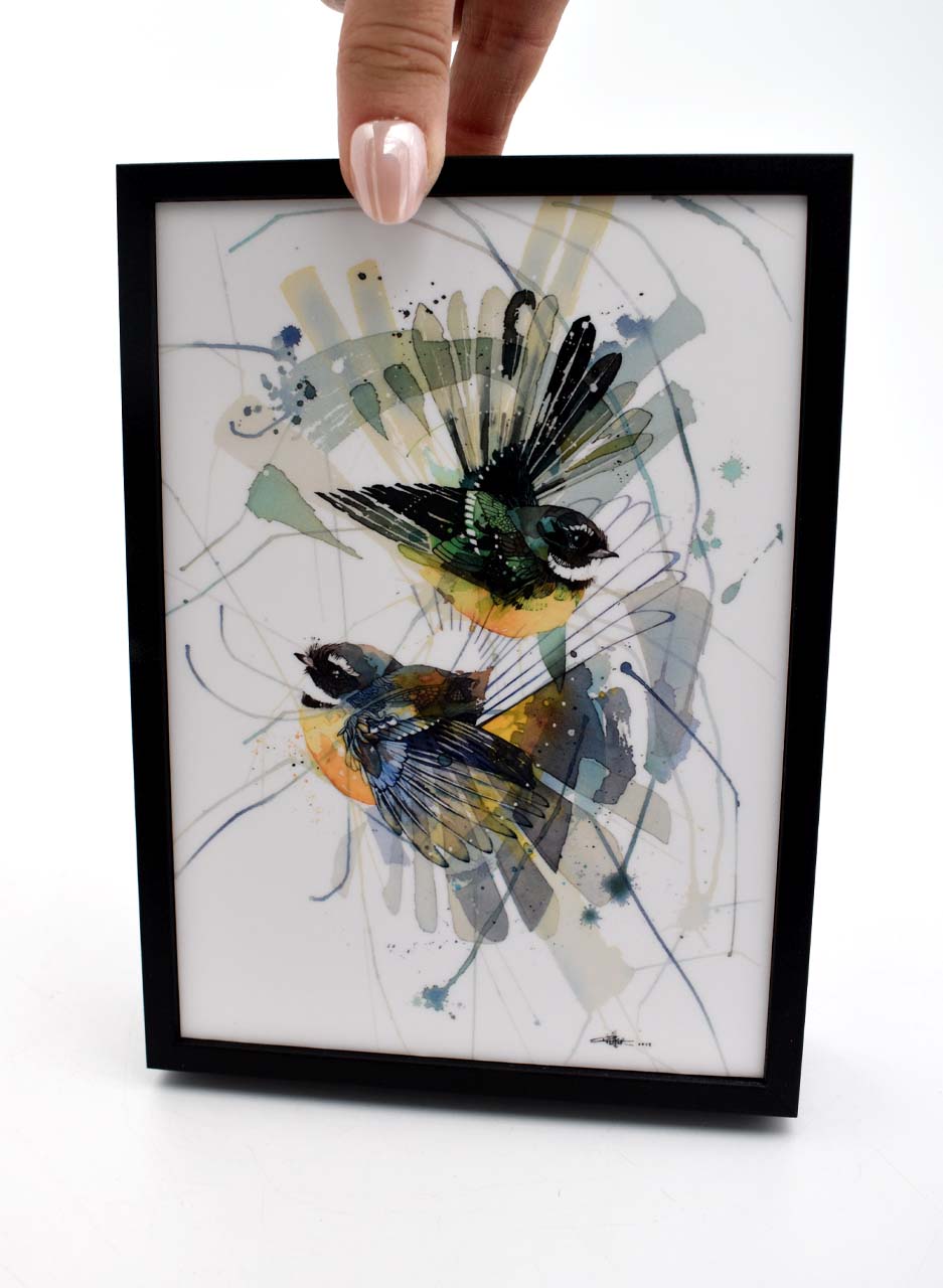 Piwakawaka Storm (Mini Framed Print) - Rachel Walker - Image 3