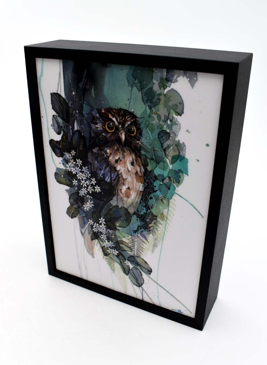 Morepork (Mini Framed Print) - Rachel Walker - Image 3