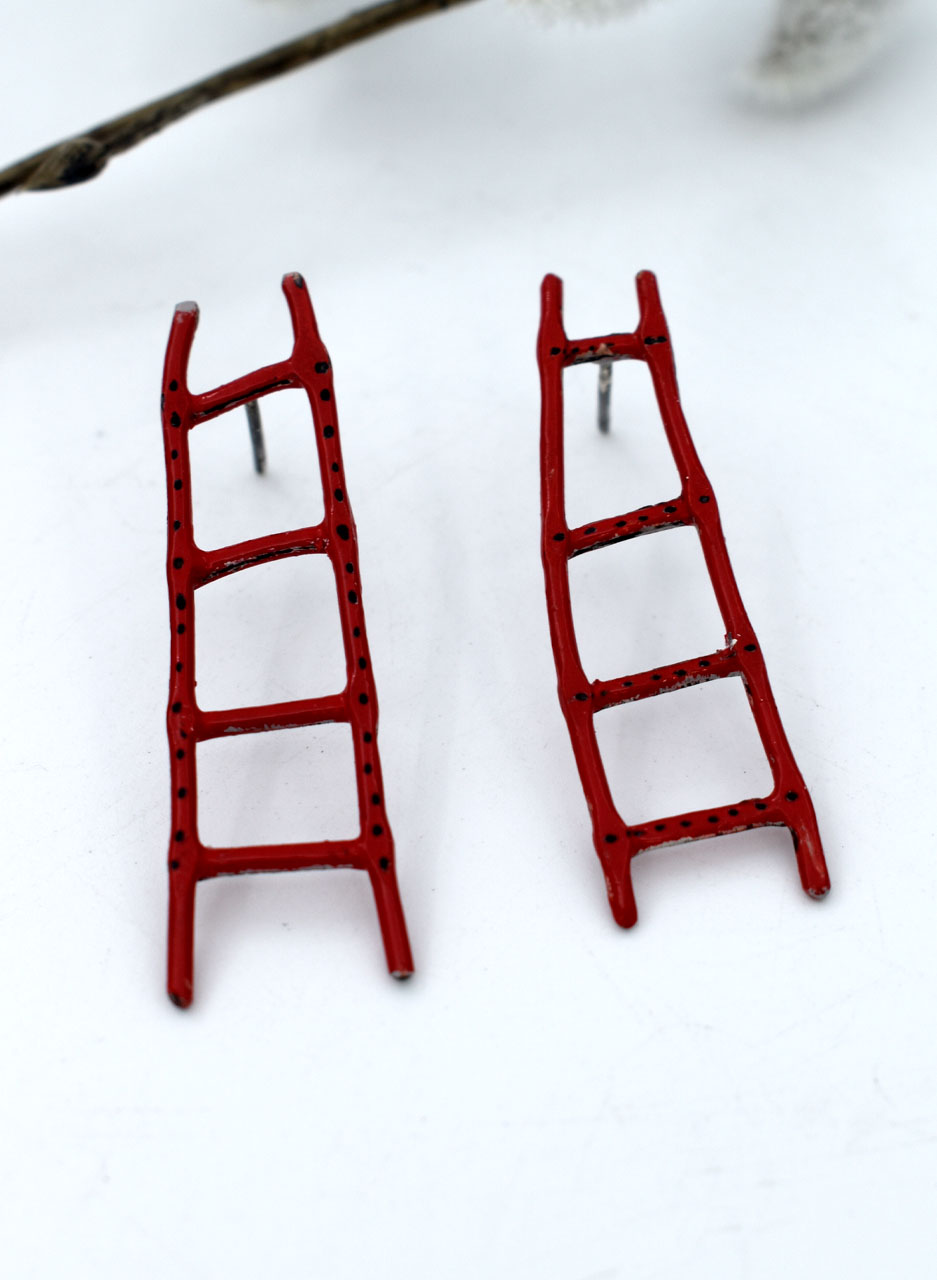 Red Ladder Earrings - Jane Frances Reill - Image 2