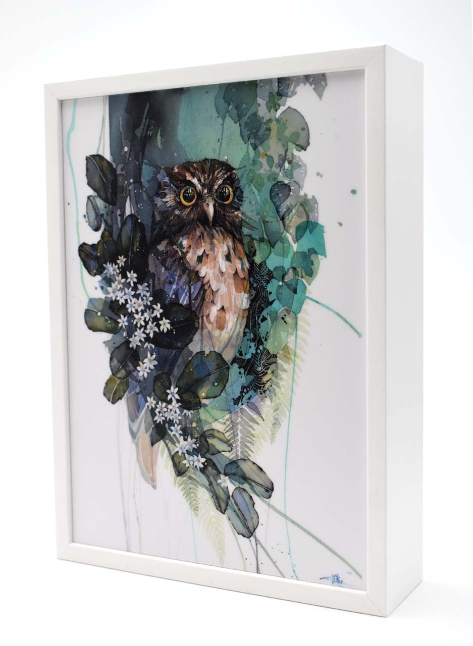 Morepork (Mini Framed Print) - Rachel Walker - Image 2