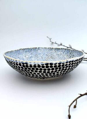 Black Dottie Bowl (Large) - Mazza Made Ceramics