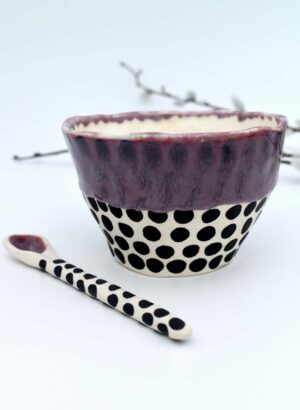 Dottie Salt Bowl & Spoon - Mazza Made Ceramics
