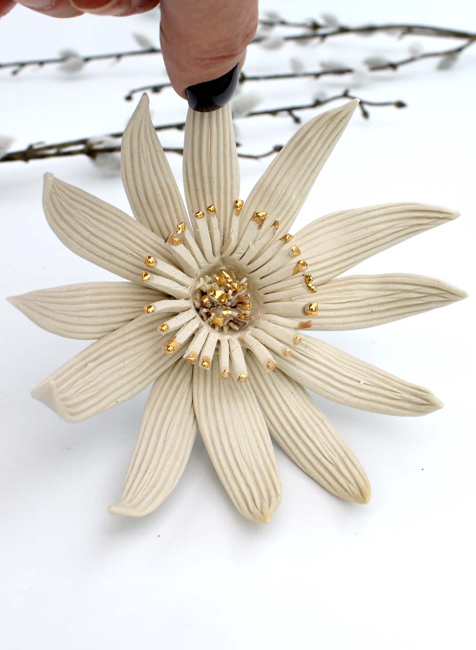Flower with Gold Lustre - Muddy Fingers - Image 3