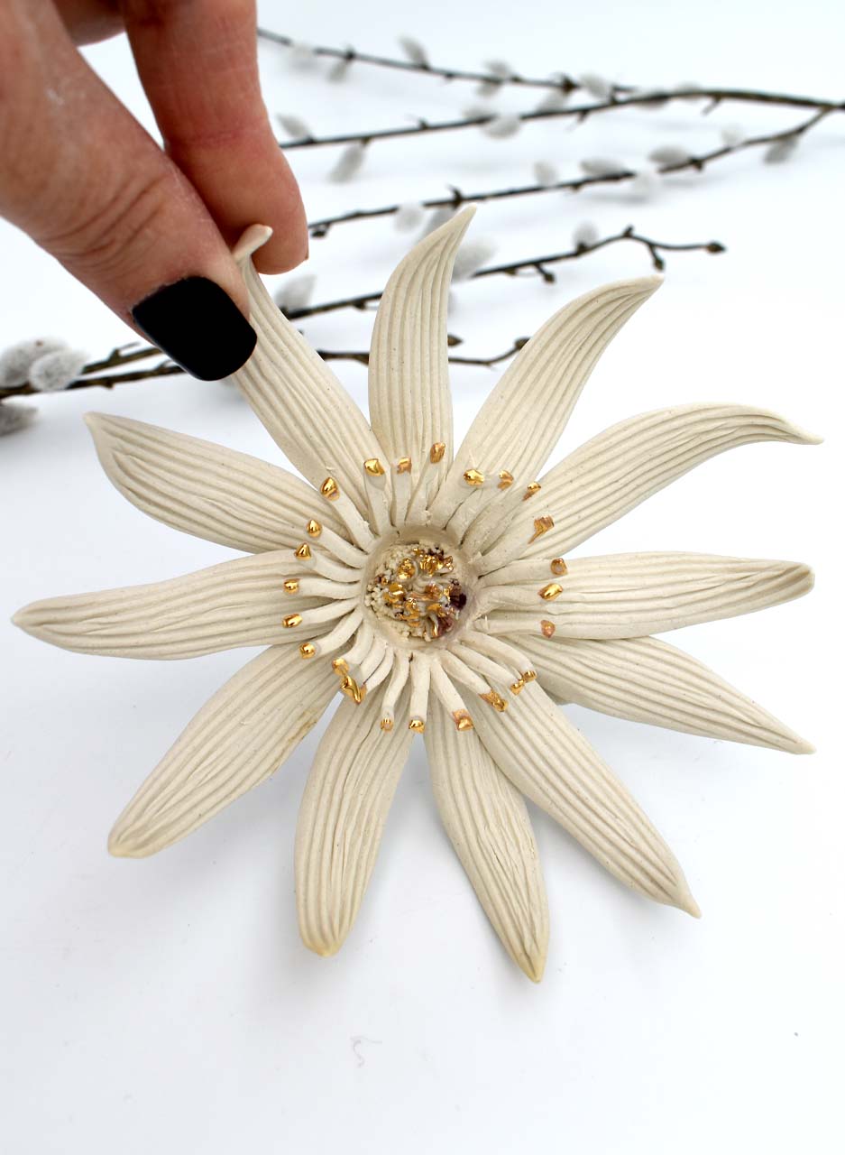 Flower with Gold Lustre - Muddy Fingers