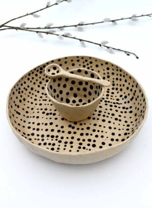 Natural Dottie Dish (Large) - Mazza Made Ceramics