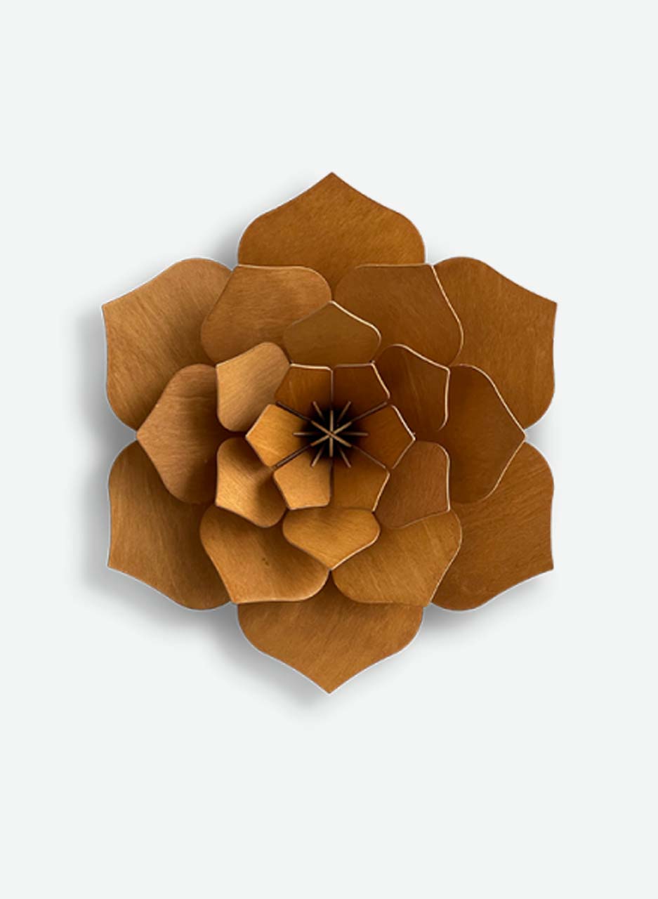 Birch Plywood Flower (Cinnamon Brown 15cm) flat-pack kit