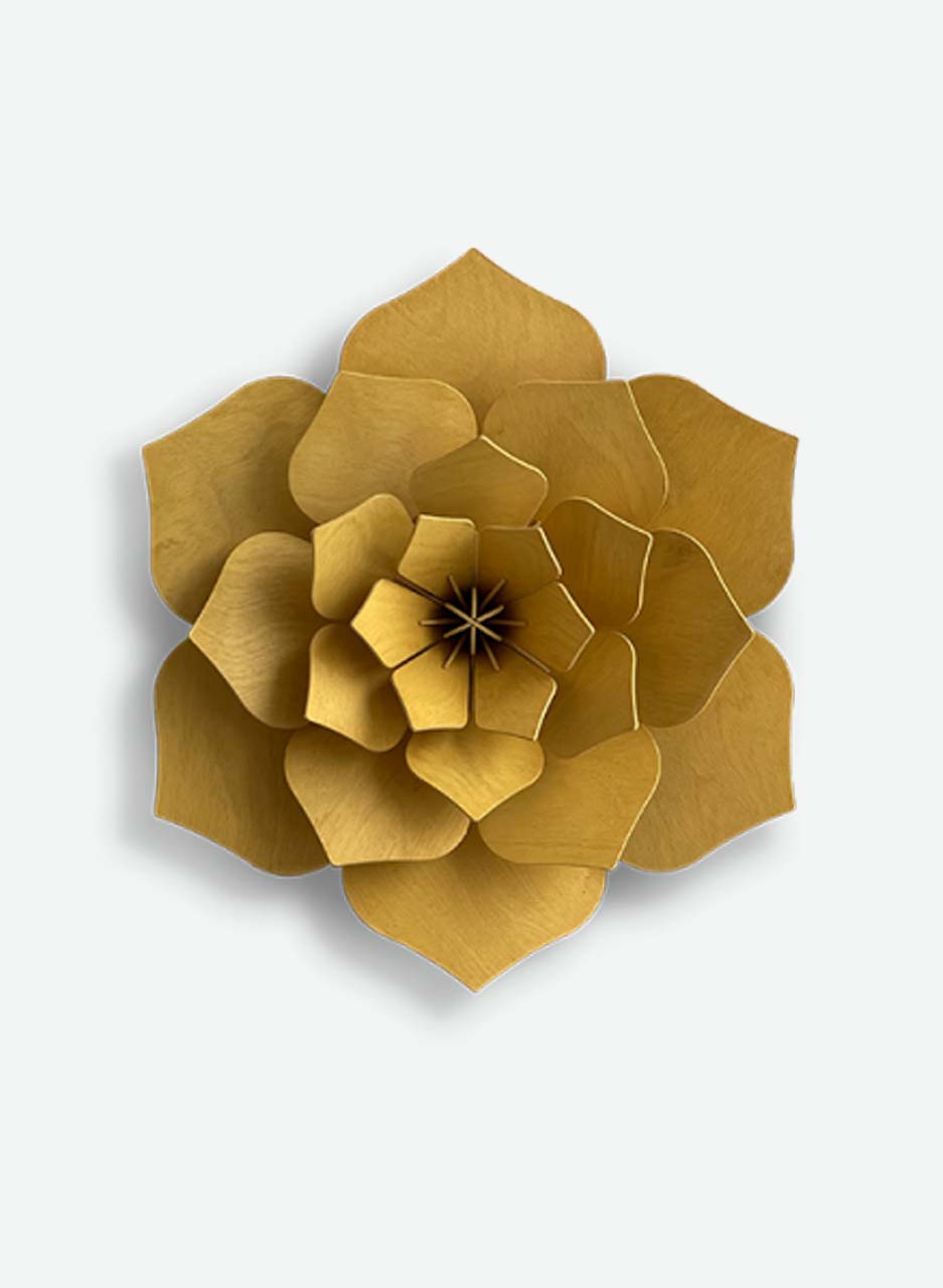 Birch Plywood Flower (Honey Yellow 15cm) flat-pack kit