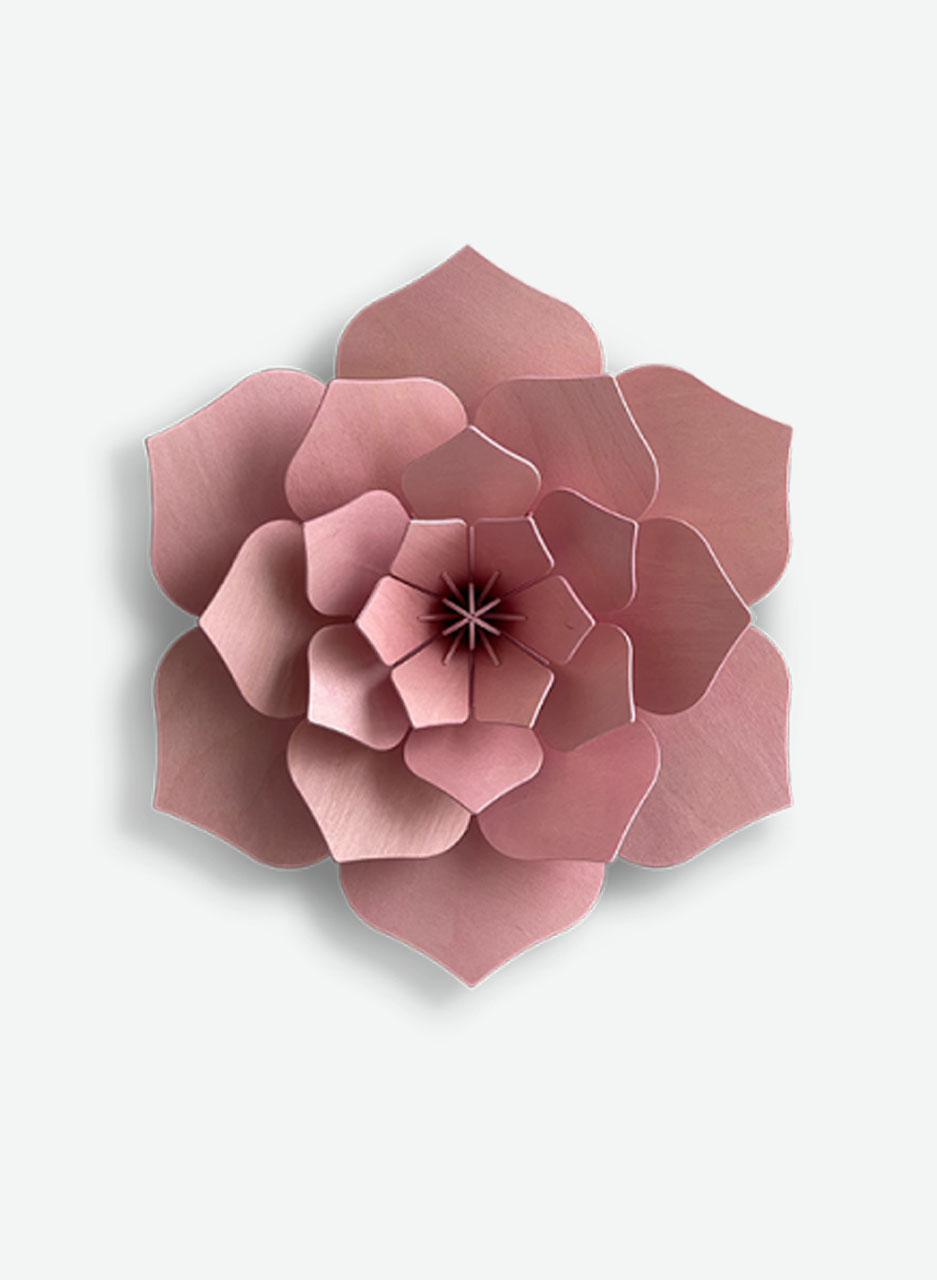 Birch Plywood Flower (Light Pink 15cm) flat-pack kit