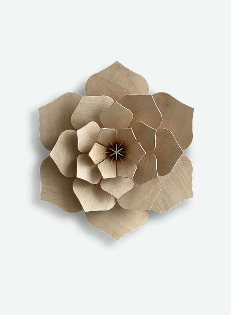 Birch Plywood Flower (Natural 15cm) flat-pack kit - Image 2