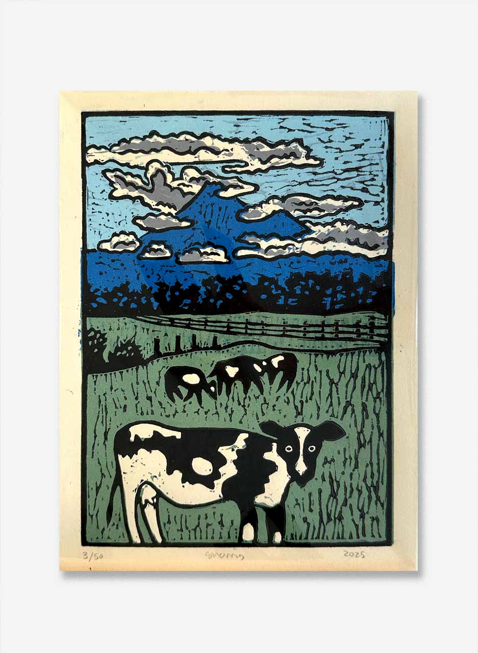 Taranaki Farm (Limited Edition Screen Print 3/50) - Stuart Morris