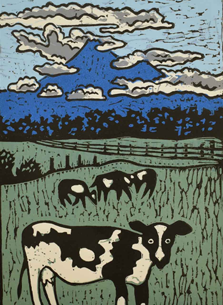 Taranaki Farm (Limited Edition Screen Print 3/50) - Stuart Morris - Image 2