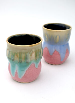 Pink/Green Tumbler - Ish ceramic Studio